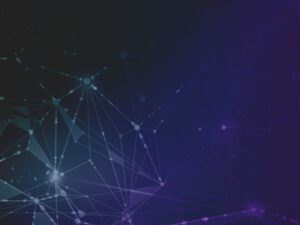 Clustered network of data points and connecting lines, representing a complex digital system.