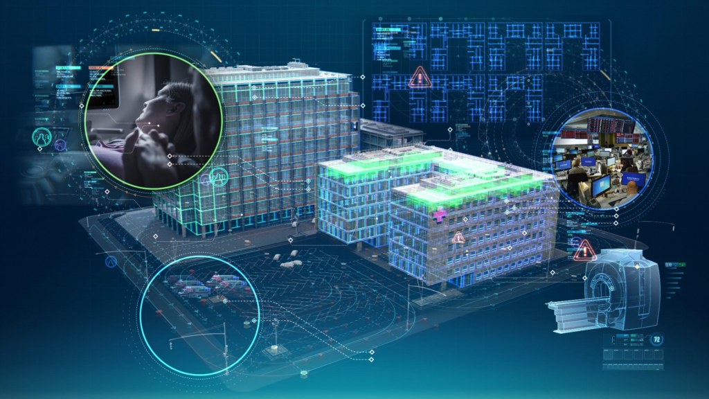 Image showing a a Digital Twin in healthcare -- the image shows virtual model that simulates real-world conditions.